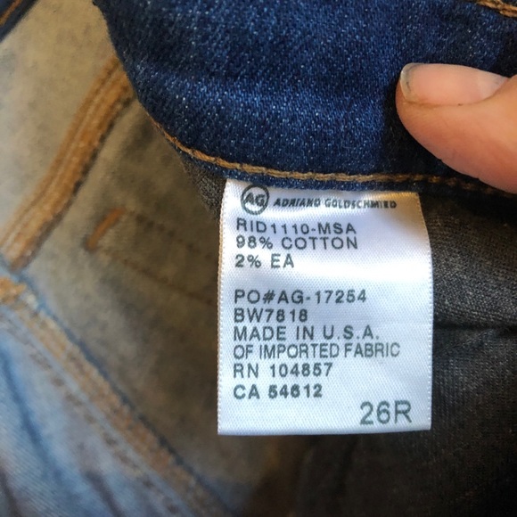 AG Blue The Stilt Cigarette Jeans 26 x 26 - Picture 5 of 8